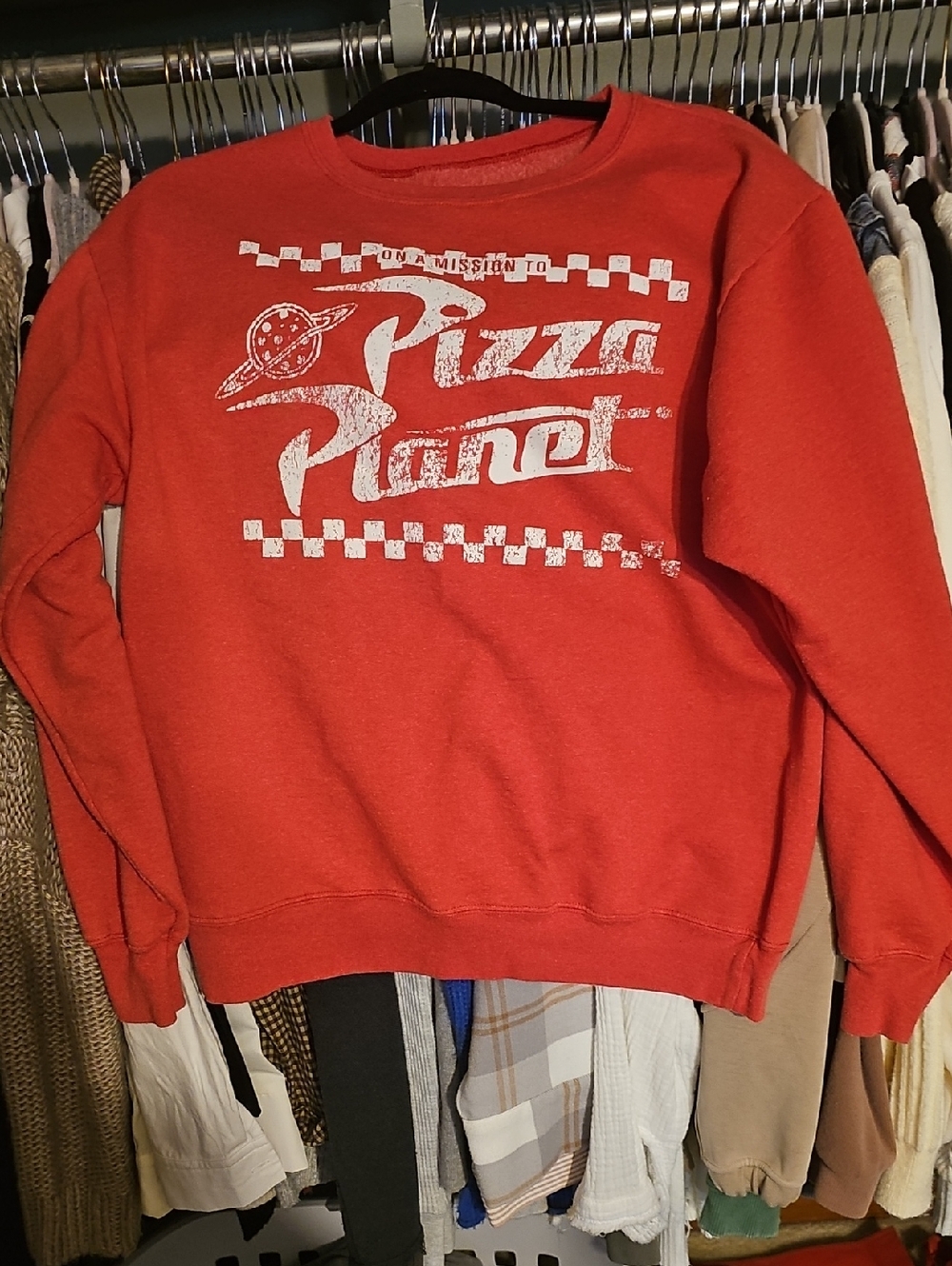 Pizza Planet Red Graphic Sweatshirt